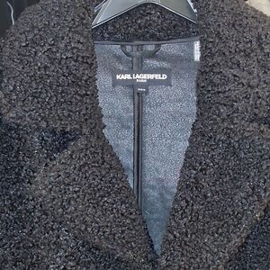 Karl Lagerfeld Black Textured Military Jacket